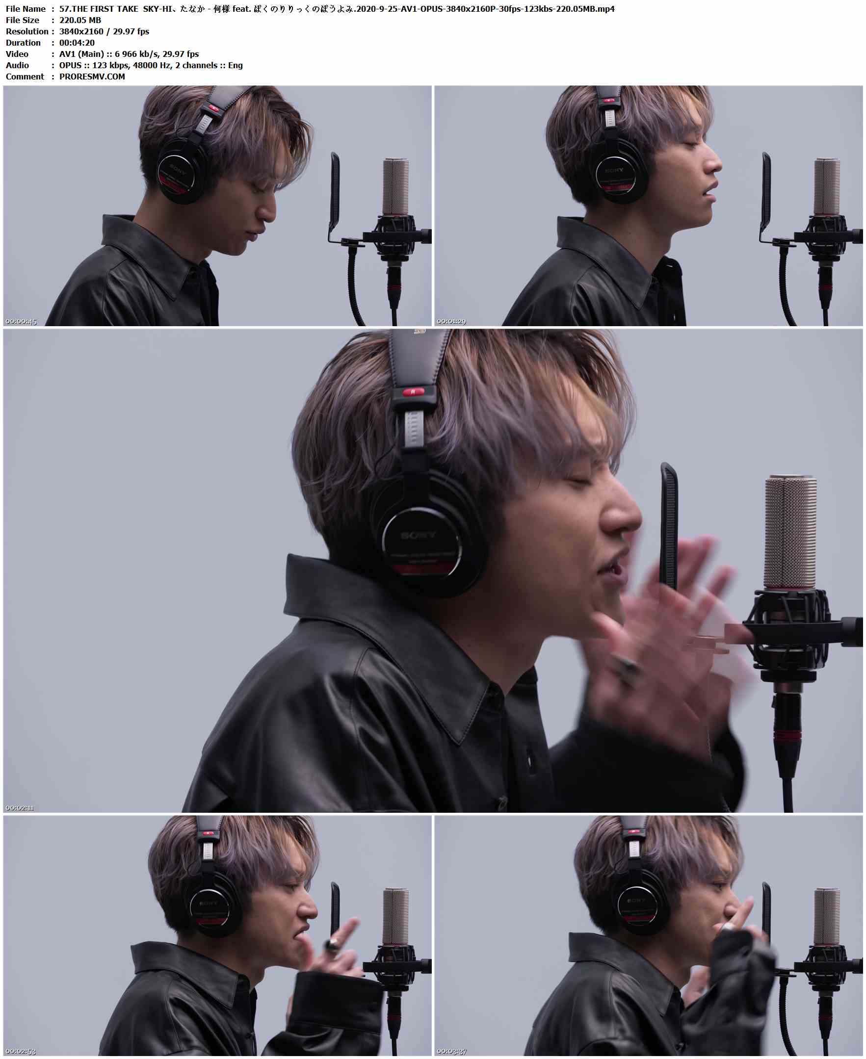 57.THE FIRST TAKE SKY-HI&たなか - 何様 feat. ぼくのりりっくのぼうよみ.2020-9-25-AV1-OPUS-3840x2160P-30fps-123kbs-220.05MB官方MV_高清MV